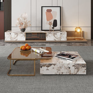 JASIWAY Rectangular Coffee Table Combination with 2 Drawers