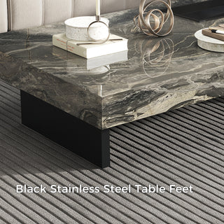 JASIWAY Light Luxury Sintered Stone Rectangle Coffee Table