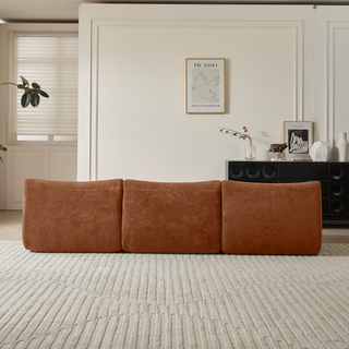 JASIWAY Modern Corduroy Sectional Sofa in Green & Brown