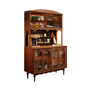 JASIWAY Vintage Solid Wood Sideboard Spacious Storage and Display Cabinet