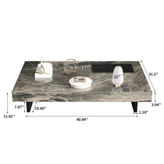 JASIWAY Light Luxury Sintered Stone Rectangle Coffee Table