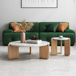 JASIWAY Modern Creative Terrazzo End Table Coffee Side Table Set