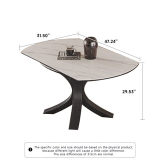 JASIWAY Luxury Sintered Stone Square to Round Convertible Telescopic Marbling Dining Table