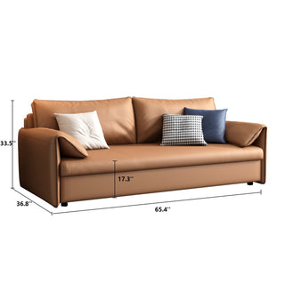 JASIWAY Convertible Sleeper Sofa Stylish Design Leather Sofa Bed with Metal Frame