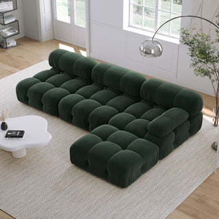 JASIWAY Velvet  3 Seaters Left or Right Hand Facing Sofa & Chaise