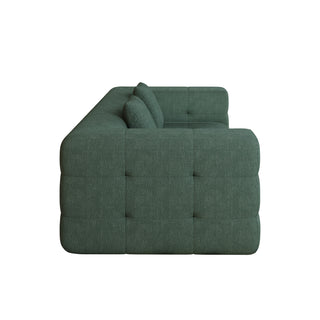 JASIWAY Modern Green Love Seat Sofa with Chenille Velve Fabric