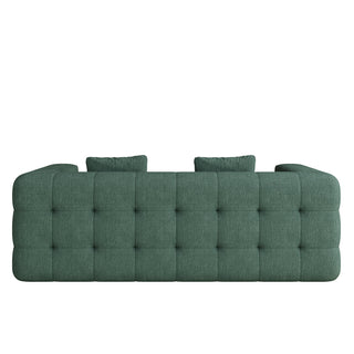 JASIWAY Modern Green Love Seat Sofa with Chenille Velve Fabric