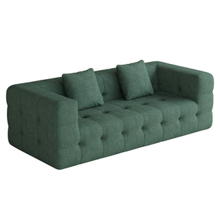 JASIWAY Modern Green Love Seat Sofa with Chenille Velve Fabric