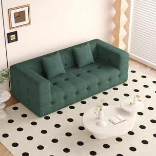 JASIWAY Modern Green Love Seat Sofa with Chenille Velve Fabric