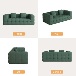 JASIWAY Modern Green Love Seat Sofa with Chenille Velve Fabric