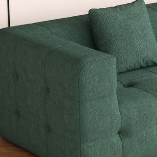 JASIWAY Modern Green Love Seat Sofa with Chenille Velve Fabric