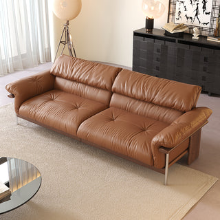 JASIWAY Three-Seater Sofa with Straight-Line Design & Genuine Leather Upholstery – Lead Time within 25 Days