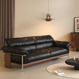 JASIWAY Three-Seater Sofa with Straight-Line Design & Genuine Leather Upholstery – Lead Time within 25 Days