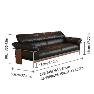 JASIWAY Three-Seater Sofa with Straight-Line Design & Genuine Leather Upholstery – Lead Time within 25 Days