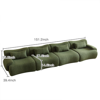 JASIWAY Modern Teddy Velvet Upholstered Sectional Sofa Modular Sofa