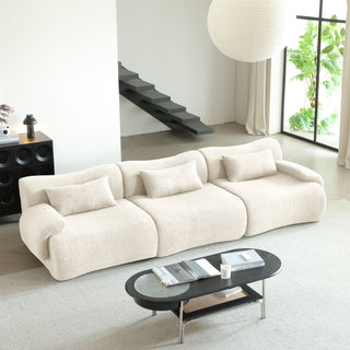 JASIWAY Modern Teddy Velvet Upholstered Sectional Sofa Modular Sofa