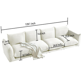 JASIWAY Modern Modular Cloud Sectional Couch Lambswool Fabric Chaise Oversized Sofa