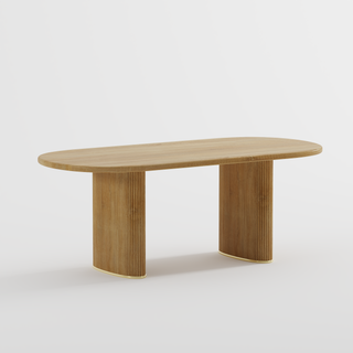 RINGCHEN Solid Ash Wood Oval Dining Table – Ships within 60 Days