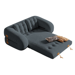 JASIWAY Bean Bag Style Pet-friendly Folding Floor Velvet Sleeper Sofa Bed