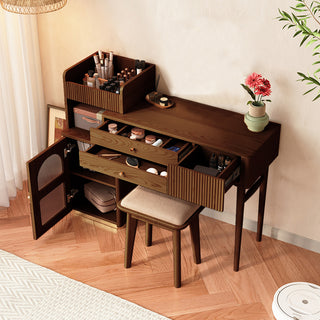 JASIWAY Wooden Dressing Table with LED Mirror