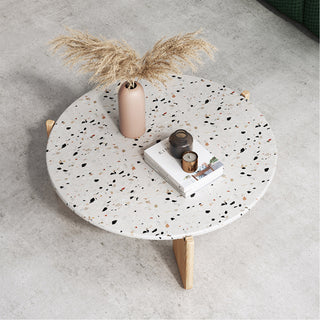 JASIWAY Modern Creative Terrazzo End Table Coffee Side Table Set