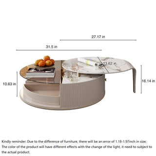 JASIWAY Round Coffee Table Combination Beige