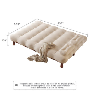 JASIWAY Modern Romantic Convertible Sleeper Beige Sofa Bed