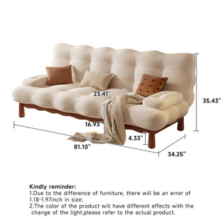 JASIWAY Modern Romantic Convertible Sleeper Beige Sofa Bed