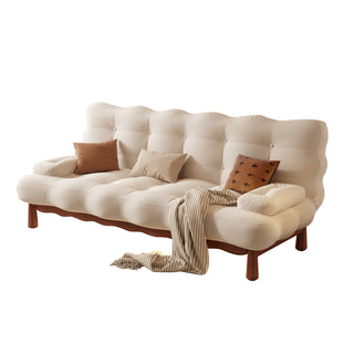 JASIWAY Modern Romantic Convertible Sleeper Beige Sofa Bed