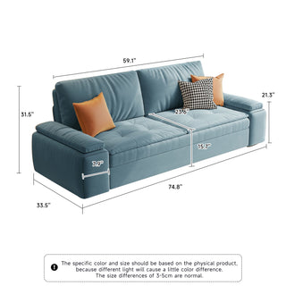 JASIWAY Modern Convertible Sleeper Sofa Bed with Storage Pull Out