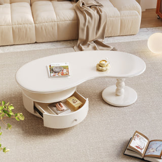 JASIWAY Modern Creative White Coffee Table with Storage