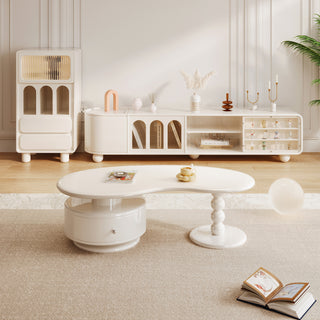 JASIWAY Modern Creative White Coffee Table with Storage