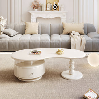 JASIWAY Modern Creative White Coffee Table with Storage