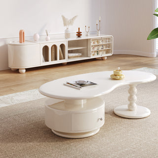 JASIWAY Modern Creative White Coffee Table with Storage