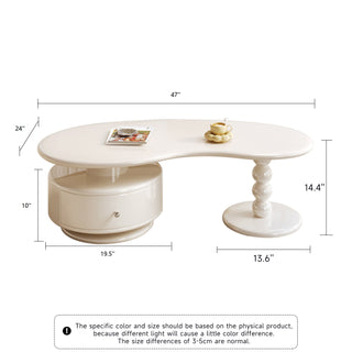 JASIWAY Modern Creative White Coffee Table with Storage