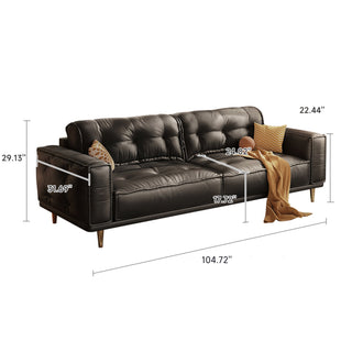JASIWAY French Vintage Leather Sofa Luxurious Comfort