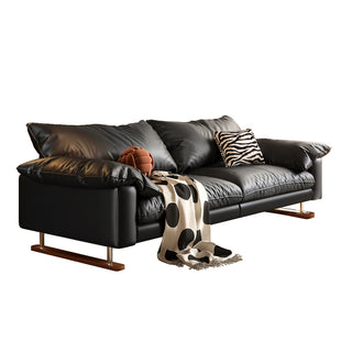 JASIWAY 86.61" Faux Leather Sofa Vintage Style for Living Room