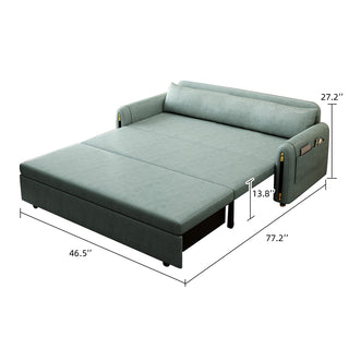 JASIWAY Green Convertible Sofa Bed Comfortable Cushion Seat with Storage Pocket