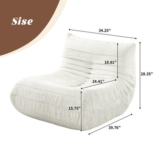 JASIWAY Lazy Compressed Foam Floor Couch Chenille Togo Sofa