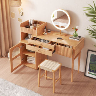 JASIWAY Wooden Dressing Table with LED Mirror