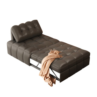 JASIWAY Modern Beige & Black Convertible Sofa Bed Easily witch Between Couch and Bed