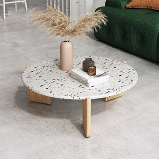 JASIWAY Modern Creative Terrazzo End Table Coffee Side Table Set