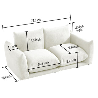 JASIWAY Modern Modular Cloud Sectional Couch Lambswool Fabric Chaise Oversized Sofa