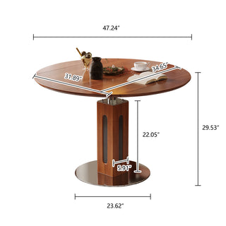 JASIWAY Solid Wood Square to Round Convertible Foldable Dining Table