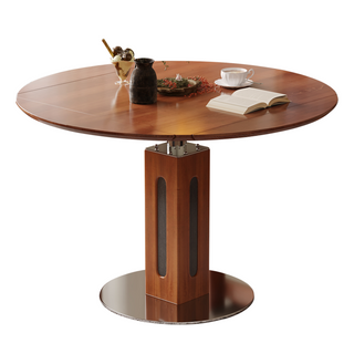 JASIWAY Solid Wood Square to Round Convertible Foldable Dining Table