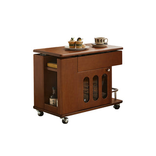 JASIWAY Solid Wood Multi-functional Adjustable Mobile Side Cabinet with Lift up Table Top