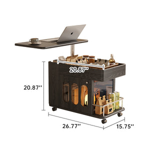 JASIWAY Solid Wood Multi-functional Adjustable Mobile Side Cabinet