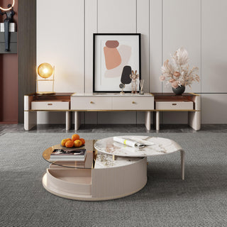 JASIWAY Round Coffee Table Combination Beige