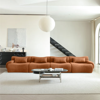 JASIWAY Modern Teddy Velvet Upholstered Sectional Sofa Modular Sofa