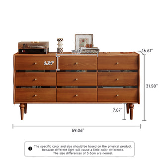 JASIWAY Solid Wood Six/Nine-Drawers Chest Entryway Storage